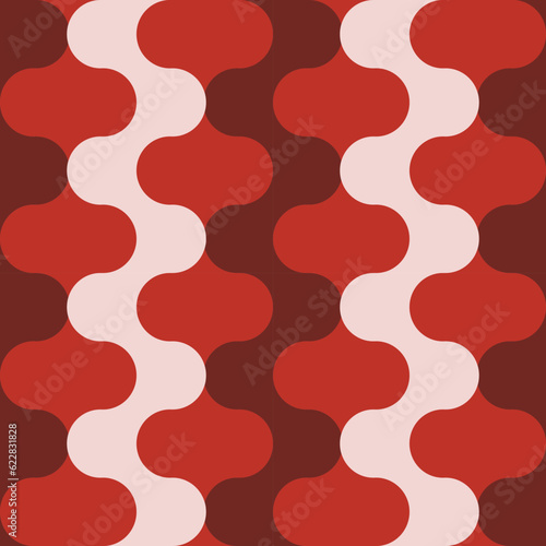 Abstract vectical waves red shades pattern. Vector seamless pattern design for textile, fashion, paper and wrapping. 