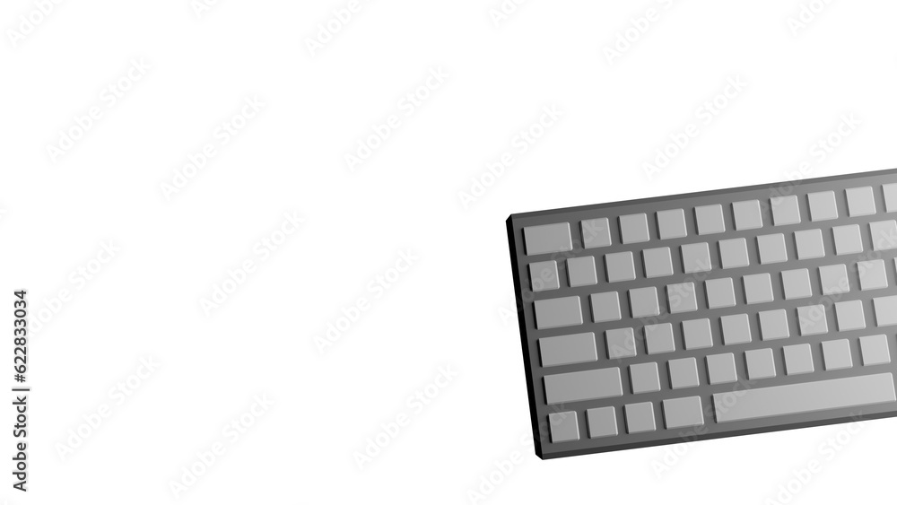 computer keyboard isolated on white