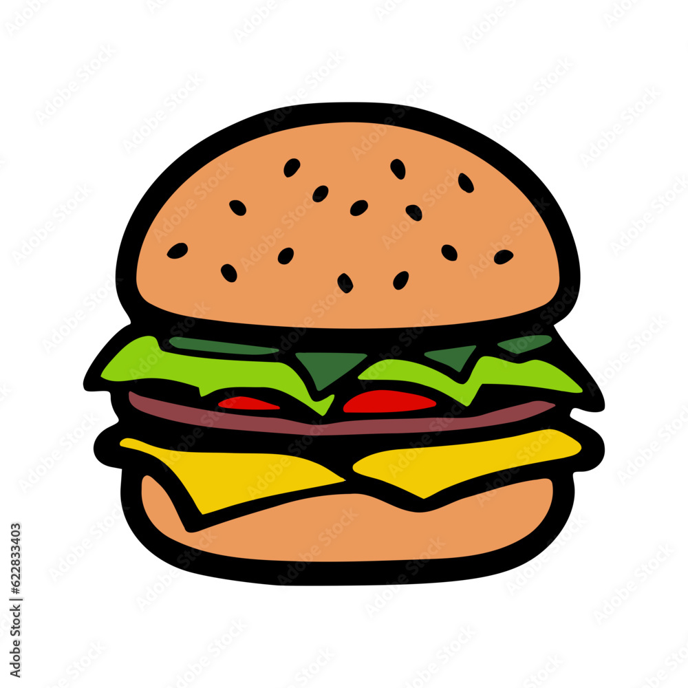 Hamburger isolated vector illustration