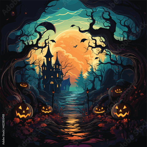 Halloween background concept vector illustration
