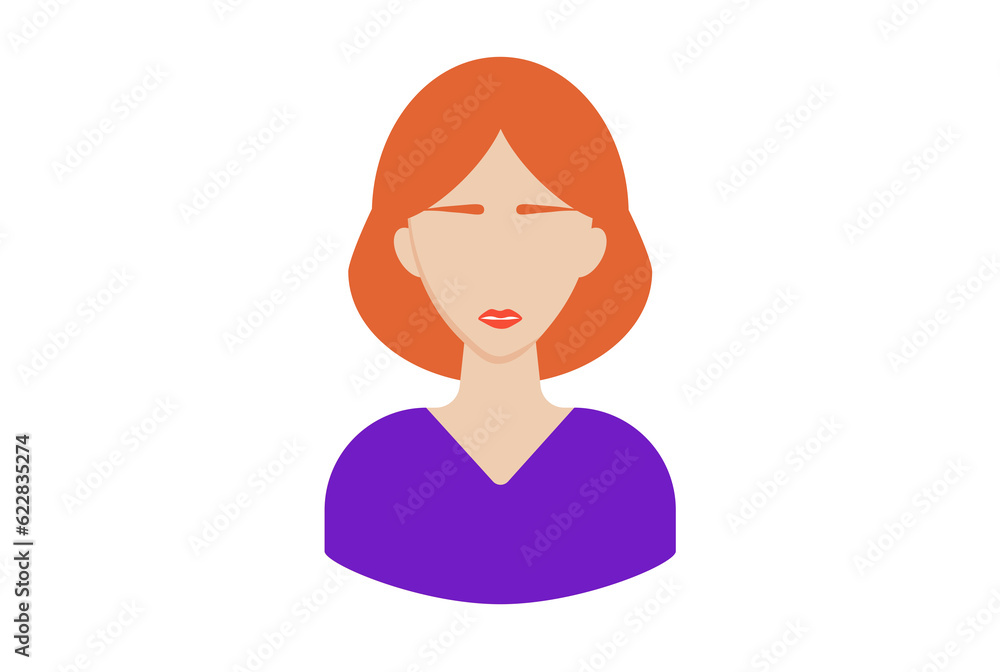 Girl in a purple shirt avatar icon character web symbol person app sign Girl in a purple shirt avatar icon character web symbol person app sign