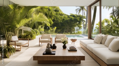 Embrace the tropical climate of Miami by incorporating architectural elements like open - air spaces, large windows, and a seamless indoor outdoor flow