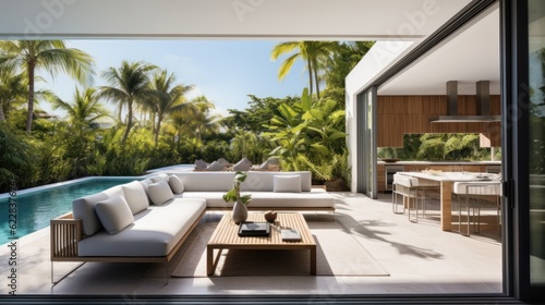 Embrace the tropical climate of Miami by incorporating architectural elements like open - air spaces, large windows, and a seamless indoor outdoor flow © Damian Sobczyk