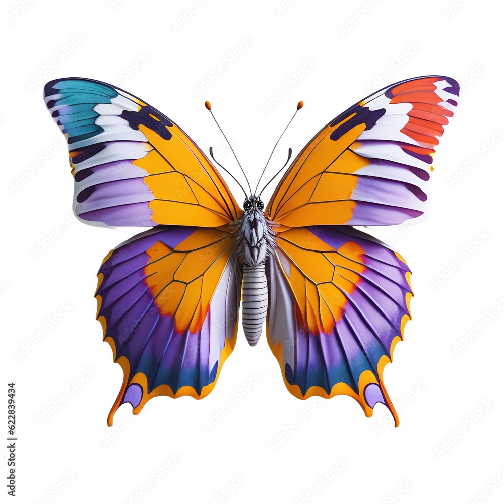 Fototapeta premium Flutter into Style: 3D Butterfly Clipart Sticker for Wall Decor & More