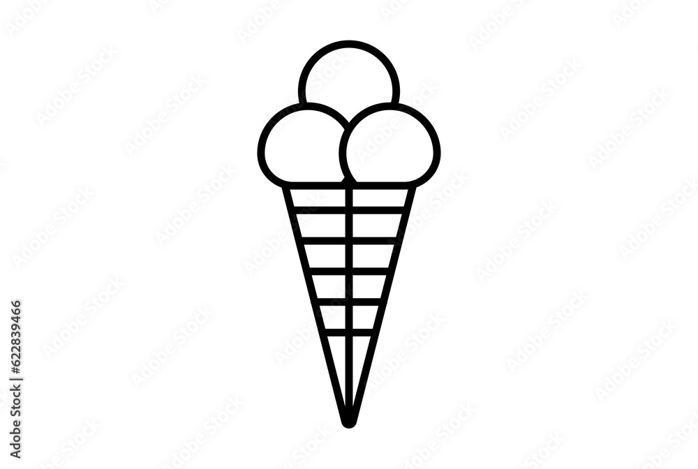 ice cream outline carnival icon festival sign black party symbol artwork ice cream outline carnival icon festival sign black party symbol artwork