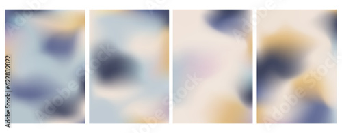 Pastel abstract background with blue, yellow, beige and brown gradient mesh vector illustration. Dynamic color flow poster, banner, web, smartphone screen, presentations and prints
