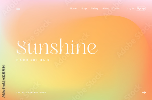 Pastel sunshine orange tone background design. Trendy soft holographic gradient abstract vector illustration for header, landing page, poster photo