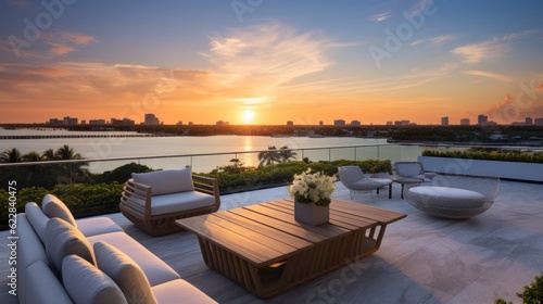 Designated sunset viewing deck on the upper levels of your villa, providing a perfect spot to witness the breathtaking Miami sunset © Damian Sobczyk