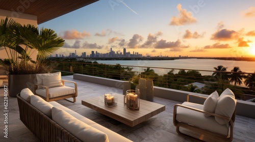 Designated sunset viewing deck on the upper levels of your villa, providing a perfect spot to witness the breathtaking Miami sunset © Damian Sobczyk