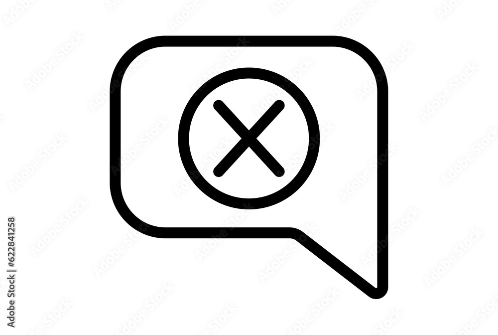 close chat line icon error app symbol black X web sign close chat line icon error app symbol black X web sign