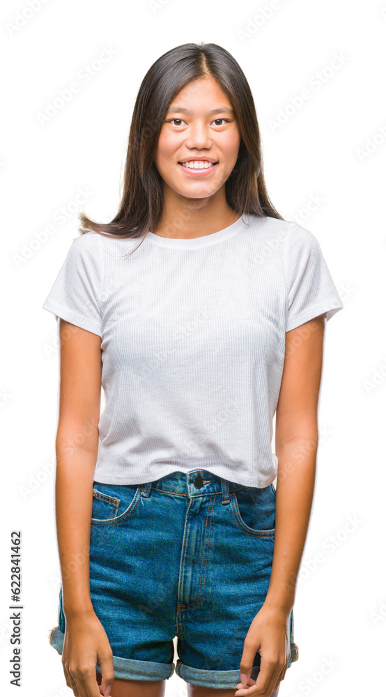 Young asian woman over isolated background with a happy and cool smile on face. Lucky person. Young asian woman over isolated background with a happy and cool smile on face. Lucky person.