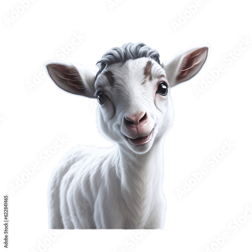 Mountain Goat Art Clipart and Cute Sticker for Commercial Use, farm animals goat horns head painting png