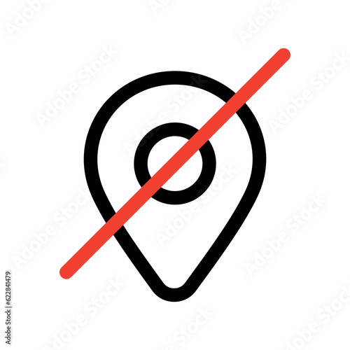 turn off location icon or logo isolated sign symbol vector illustration