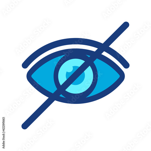 Hide icon eyes. Hidden symbol. Invisible icon. Dead. Invisible sign.No view. Blind icon. Can't see. Hidden visibility.