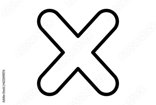 close 10 line icon error app symbol black X web sign