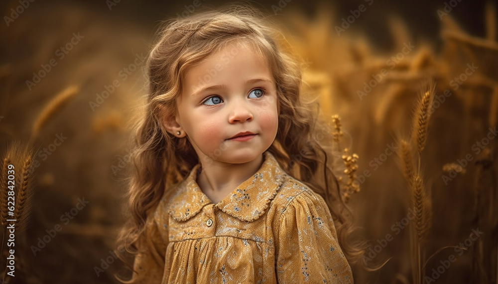 Smiling child enjoys playful summer in nature generated by AI Smiling child enjoys playful summer in nature generated by AI
