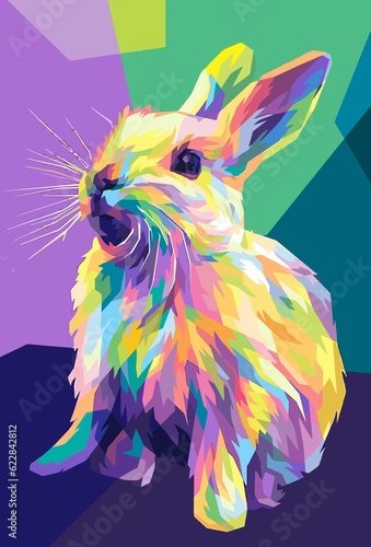 easter bunny rabbit colorful abstract pop art