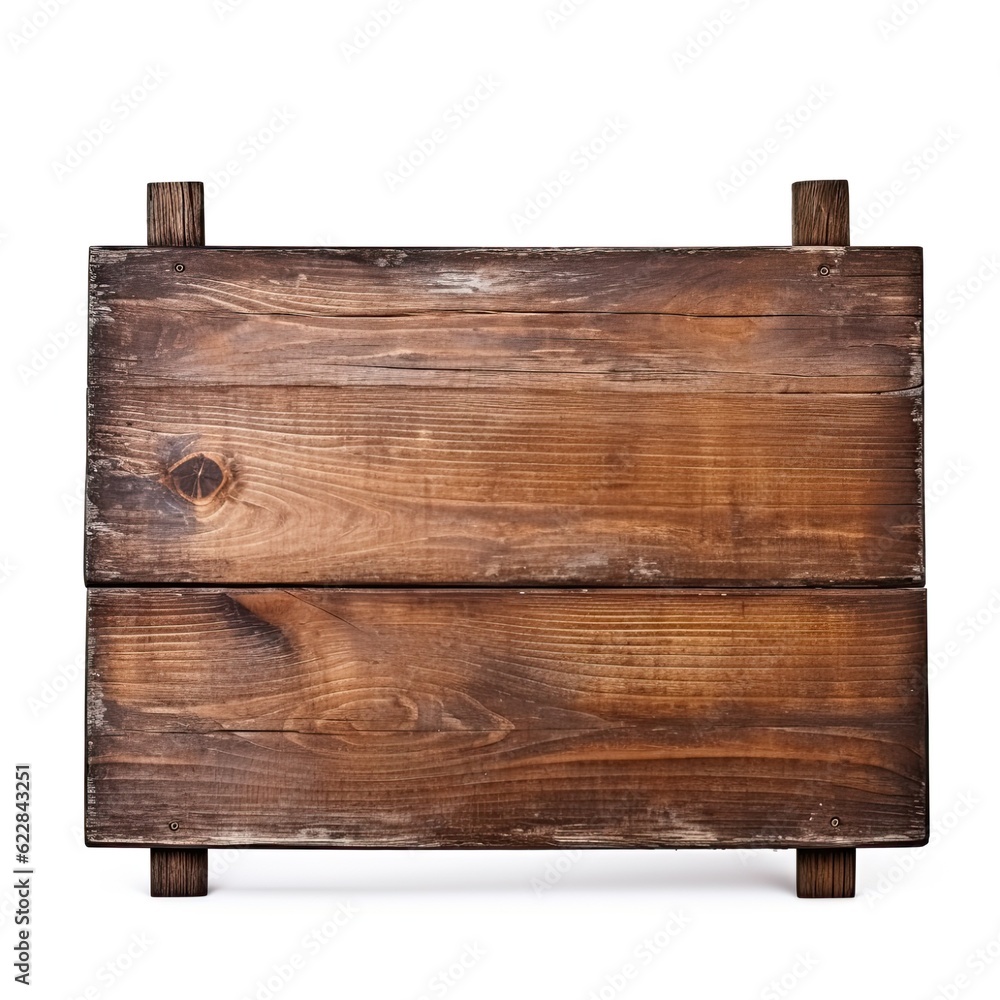 Blank Wooden Signboard on White Background. Old, Rustic Wooden Planks for Signage or Billboards Blank Wooden Signboard on White Background. Old, Rustic Wooden Planks for Signage or Billboards