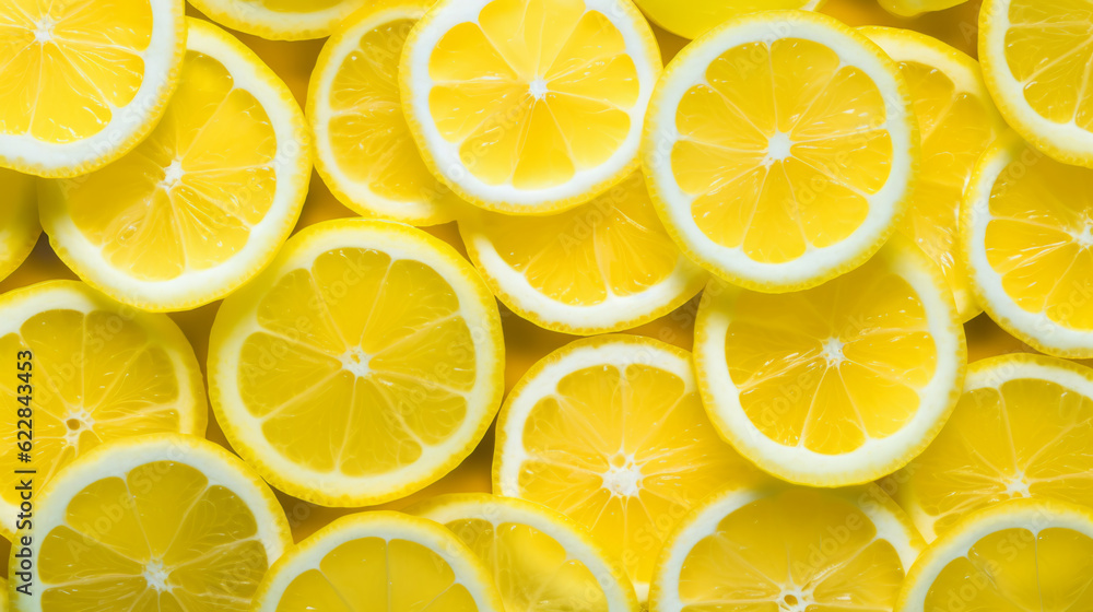 Lemon Slices Background. generative ai