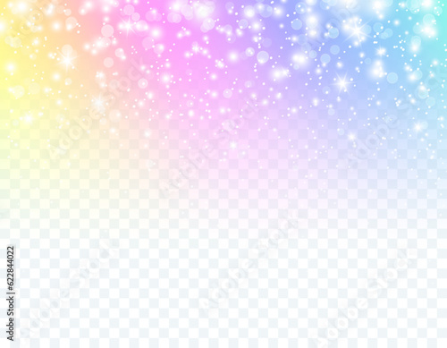 Stampa su tela Unicorn gradient isolated on transparent background
