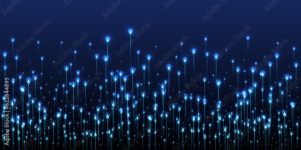 Digital glowing line streams fiber optics vector.