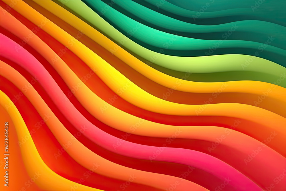 Obraz premium Abstract background design with colorful waves. Generative AI