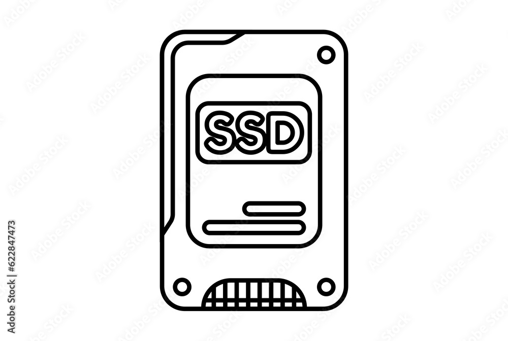 ssd flat icon minimalist technology symbol pc hardware sign artwork ssd flat icon minimalist technology symbol pc hardware sign artwork