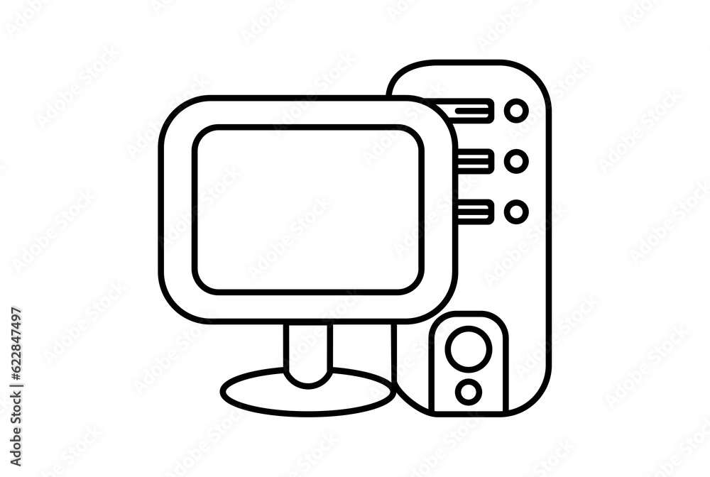 computer flat icon minimalist technology symbol hardware sign artwork computer flat icon minimalist technology symbol hardware sign artwork