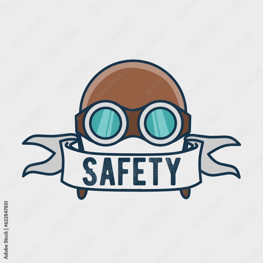 Fototapeta premium vector of pilot helmet, safety equipment, perfect for t-shirt design etc.