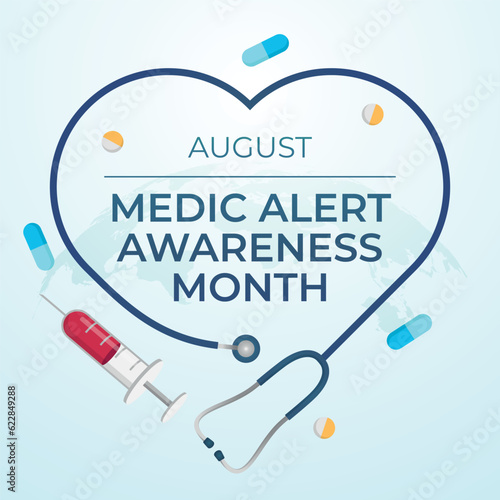 medicalert awareness month. medic alert awareness month. medical vector template. medical tool vector design.