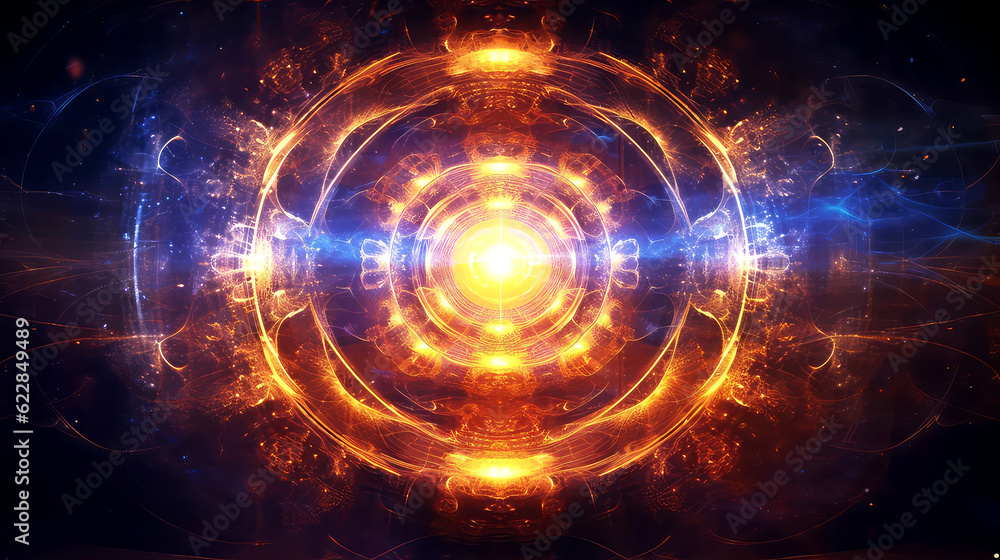 Obraz premium fantastic electric background power magic sound wallpaper hypnosis cover generative ai