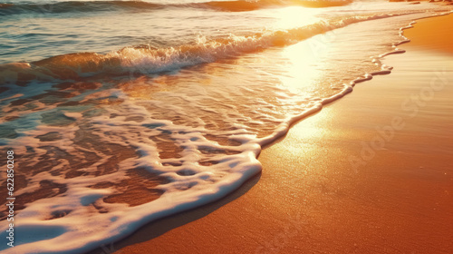A tranquil beach with water edging onshore