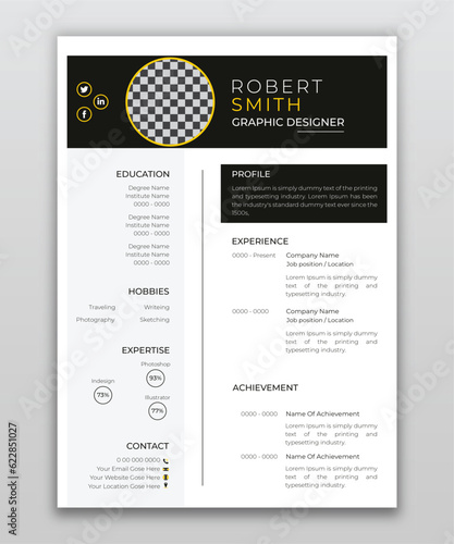 minimal professional resume cv design template, corporate business resume cv. for multipurpose uses.