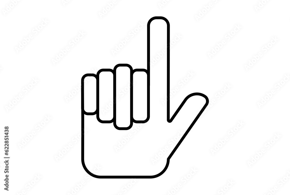 one finger hand icon gesture line symbol web app sign one finger hand icon gesture line symbol web app sign
