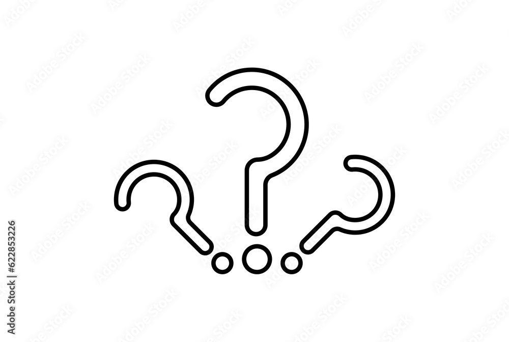 Fototapeta premium question line icon black ask symbol sign art