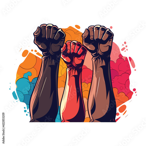 Stop racism hand, human rights day concept