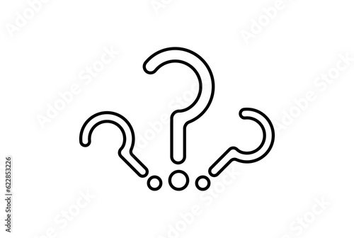 question line icon black ask symbol sign art