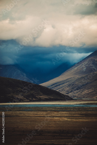 mountains, clouds and river