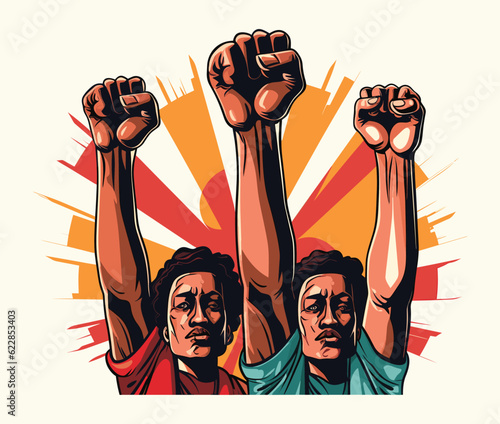 Stop racism hand, human rights day concept