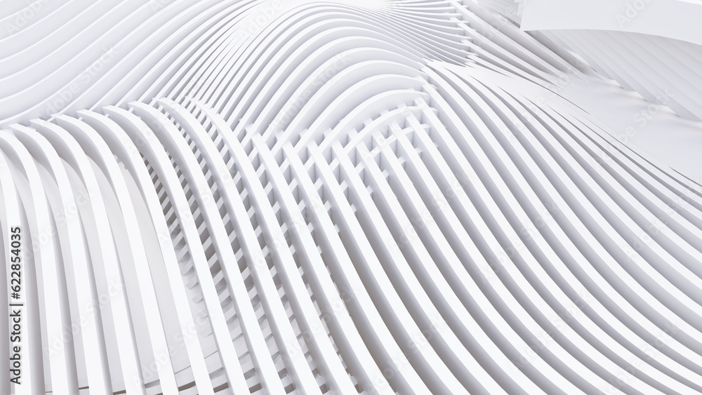 Abstract Curved Shapes. White Circular Background. Abstract Curved Shapes. White Circular Background.