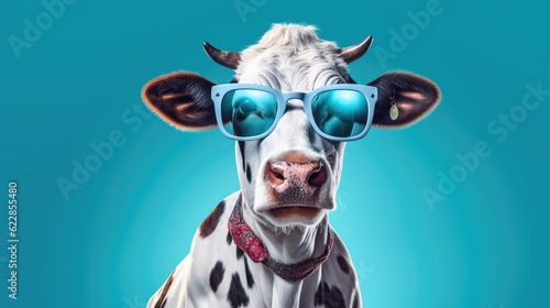 Cow with glasses Generative AI © Michael