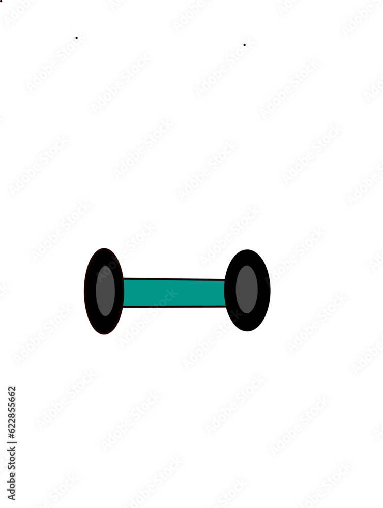 This is an illustration featuring a depiction of a dumbbell or alternatively a wheel frame in a car against a white background. This is an illustration featuring a depiction of a dumbbell or alternatively a wheel frame in a car against a white background.