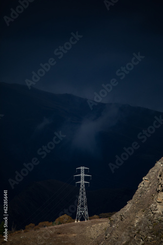 pylon on mountainside