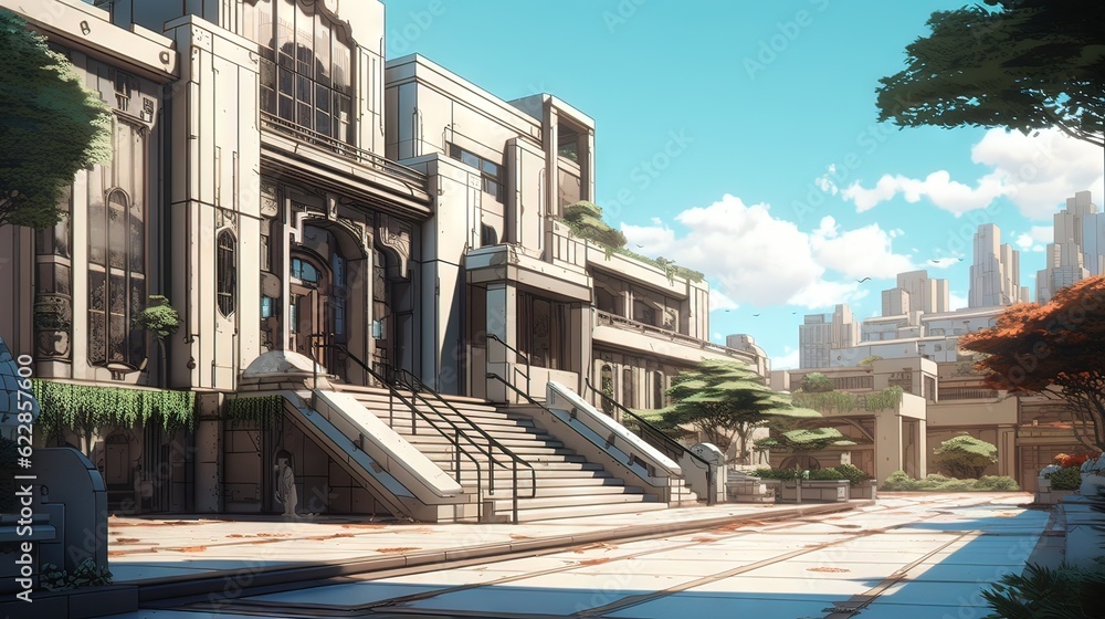 Luxury hotel state. AI generated art illustration. Luxury hotel state. AI generated art illustration.