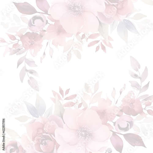 Wallpaper Mural wedding invitation set with pink flower garden watercolor Torontodigital.ca