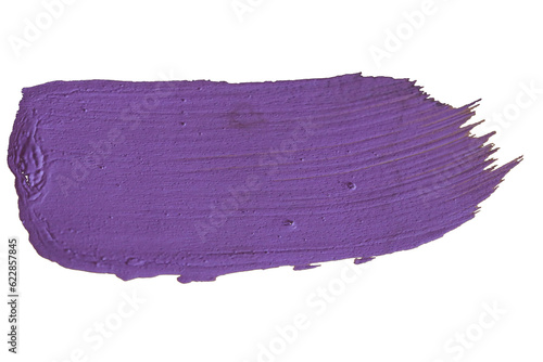 purple paint brush stroke isolated on white background 