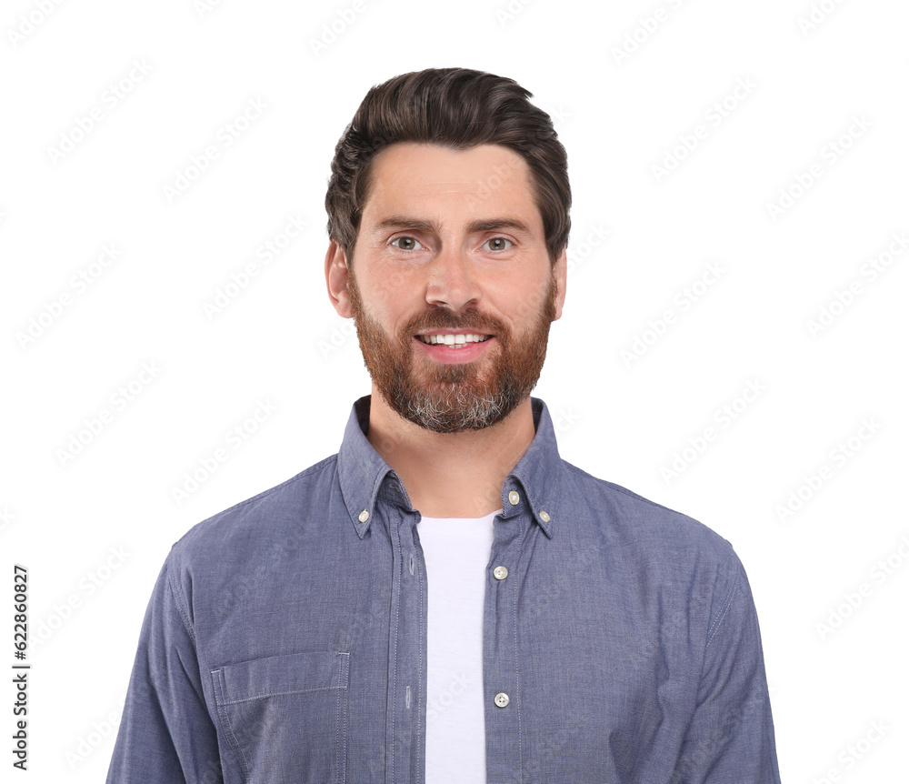 Portrait of handsome man isolated on white Portrait of handsome man isolated on white