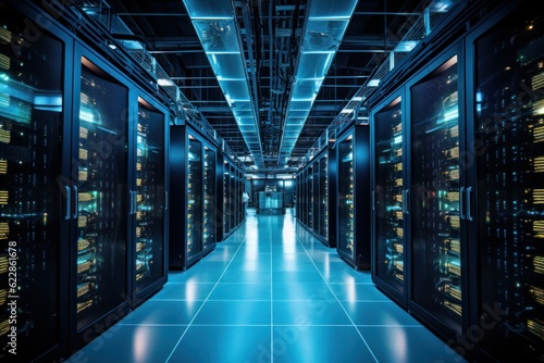 Inside the high-tech data center  servers whir and blink  storing vast amounts of information. Generative AI