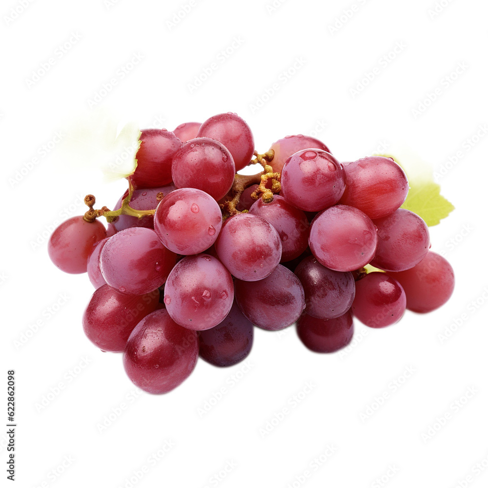 red grapes isolated on white