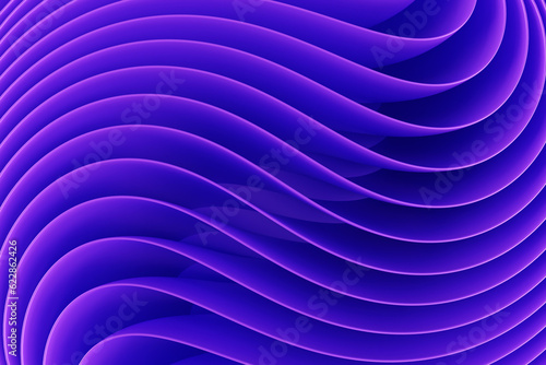Purple waves. Background with lines. Wavy design. Purple backdrop. Stylish texture for advertising. Abstract pattern. Purple background. Wavy three-dimensional decoration. 3d image.